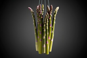 Wall Mural - 3D Illustration of Hanging Asparagus Densiflorus Plant on Black Background