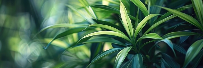 Canvas Print - Close-up of a blurred green plant