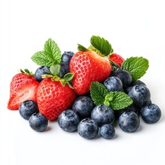 Wall Mural - Fresh Strawberries and Blueberries