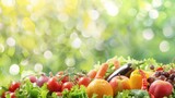 Fresh and Colorful Vegetables and Fruits