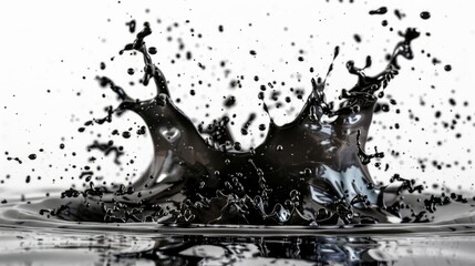 Poster - A dramatic black and white photograph of a water splash
