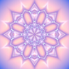 Aufkleber - Illustration of a kaleidoscopic pattern of a colorful organic structure. 3d rendering