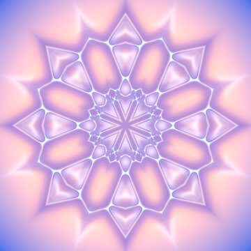 Illustration of a kaleidoscopic pattern of a colorful organic structure. 3d rendering