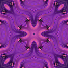 Poster - Colorful kaleidoscopic wavy background with small balls. 3d rendering digital illustration