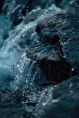 Sticker - A close-up of a rock submerged in water