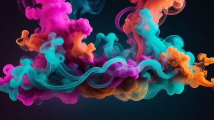 Poster - abstract colorful smoke background