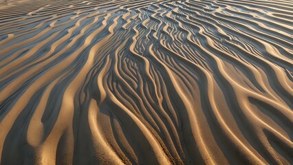 abstract pattern of sand dunes in the desert.