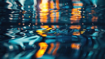 Poster - A clear glass filled with water, photographed from a close angle