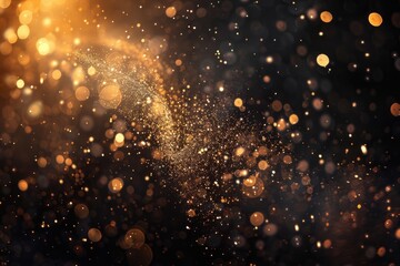 Poster - A luxurious and elegant background featuring a black and gold color scheme with plenty of sparkles
