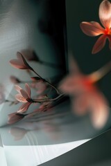 Canvas Print - A close-up view of a flower sitting in a decorative vase