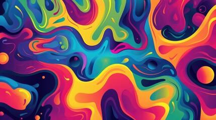 Poster - Abstract art featuring a vibrant swirl design