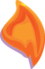 Poster - bright orange abstract shape flowing upwards with a purple shadow, evoking movement and dynamism