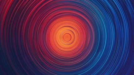 Wall Mural - Blue and red gradient background, circular pattern with lines