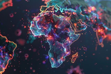 Poster - A close-up view of a map of the world, ideal for use in presentations or displays about global travel, culture, and education