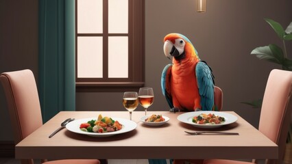 Canvas Print - parrot on a plate