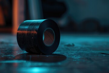 Poster - A roll of tape sitting on the floor, ready for use