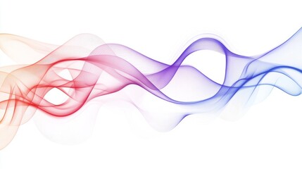 Wall Mural - Dynamic abstract waves in blue and red colors against a white background. Stock photo.