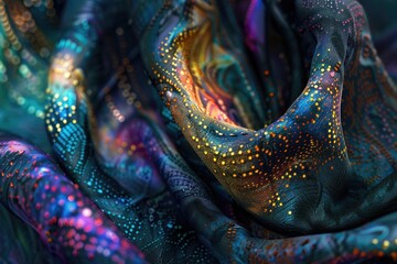 Aufkleber - Close-up shot of a scarf with intricate design, suitable for fashion or textiles usage