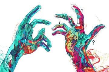Poster - Two hands stretching out to connect, symbolizing unity and friendship