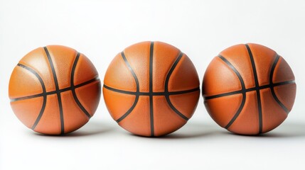 Stock image of orange rubber basketballs isolated on a white background.