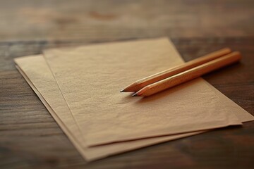 Poster - A pair of pencils placed on top of a blank sheet of paper