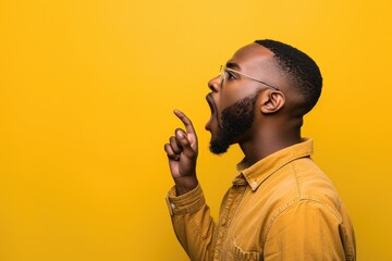Poster - A person with a beard and glasses making a hand gesture, great for illustration or animation use