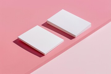 Poster - A pair of small white boxes situated on a bright pink background
