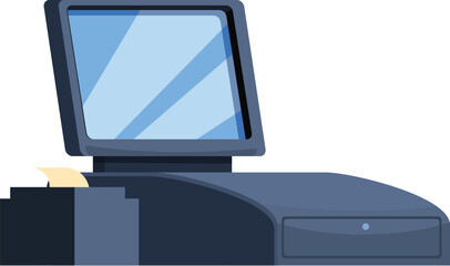 Poster - Cash register printing receipt for customer in store