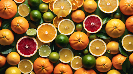 Wall Mural - Overhead flat lay view of different varieties of thing food and drinks