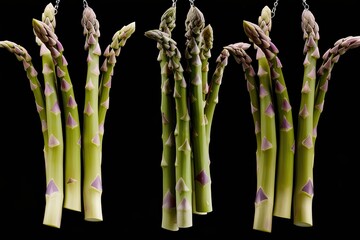 Wall Mural - 3D Hanging Model of Asparagus Densiflorus on Black Background for Stunning Visuals