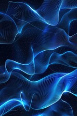 Poster - A collection of blue ocean waves on a dark background, suitable for use in designs related to nature and the sea