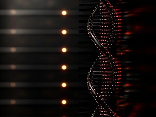 Wall Mural - An abstract illustration of a DNA helix with open copy space. 