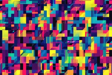 Poster - A colorful arrangement of squares and rectangles