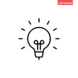 © aiconslab - Single black brilliant idea line icon, simple shinning lightbulb flat design illustration pictogram, infographic vector for app web banner button ui interface elements isolated on white background