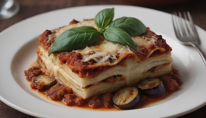 Sticker - eggplant parmigiana on a plate