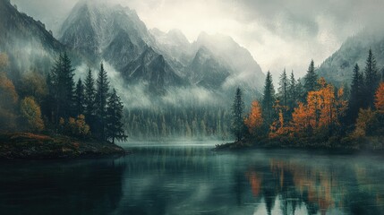 Wall Mural - Serene landscapes in natural beauty