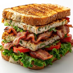 Canvas Print - A Delicious and Hearty Turkey Bacon Sandwich