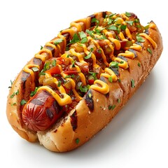 Canvas Print - Classic American Hot Dog with Toppings