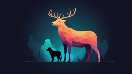 Wall Mural - silhouette of a deer