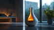 © Paul - Vase with self-repairing and reshaping abilities, advanced nanotech, sleek and modern, glowing lines, set in a futuristic home, sci-fi influence