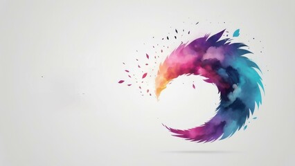 Poster - abstract watercolor background with butterflies