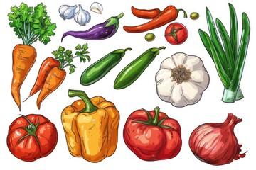 Poster - Fresh produce on a white surface