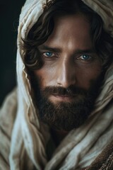 Poster - Portrait of a bearded man, possibly a historical figure or a character from literature