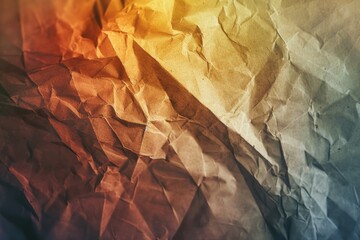 Poster - A detailed view of a crumbled sheet of paper with creases and folds