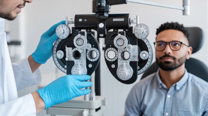 Optometrist Adjusting Phoropter