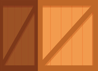 Wall Mural - Simple vector illustration of a closed wooden box for shipping and storage