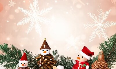 Poster - Enchanting winter wonderland with shimmering snowflakes drifting through a soft, glowing light during the festive season. Generative AI