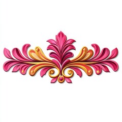 Poster - Elegant Floral Design Element with Pink and Gold Accents