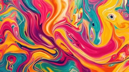 Wall Mural - Liquid abstracts swirling in vibrant motion