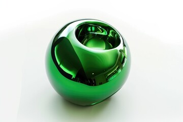 Poster - A green glass vase sits on a white surface, ready for decoration or use